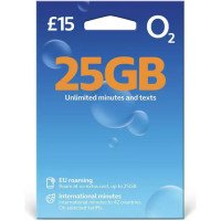 O2 Pay As You Go £15 - 25GB Data, Unlimited Minutes, Unlimited Text O2 Pay As You Go £15 - 25GB Data, Unlimited Minutes, Unlimited Text