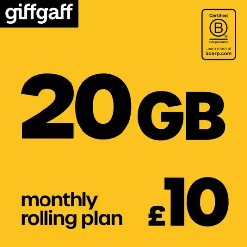 GiffGaff £10 Pay As You Go - Free