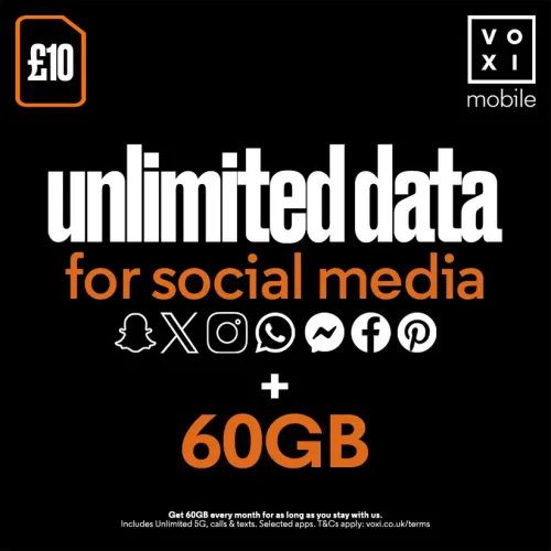 VOXI £10 Pay As You Go - Free