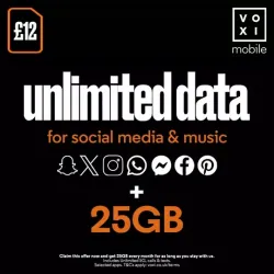 VOXI £12 Pay As You Go - Free