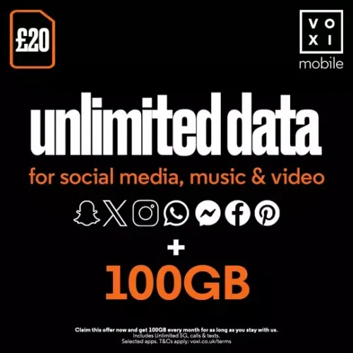 VOXI £20 Pay As You Go - Free